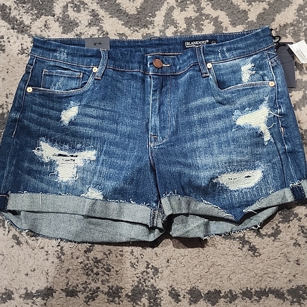 Blank NYC The Fulton Roll Up Short size Dress Down Party Distressed NWT